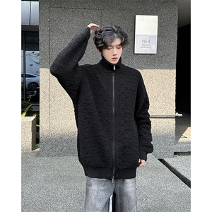 立领拉链开衫毛衣秋冬季宽松休闲慵懒风时尚针织衫外套图片