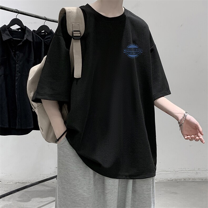 华夫格t恤男短袖男大码五分袖大皂风HT73395-P22,男装T恤,电商A040