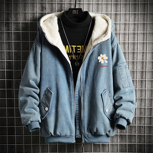 NM53059-P140 牛仔外套男大码加厚加绒衣男羊羔毛服男图片