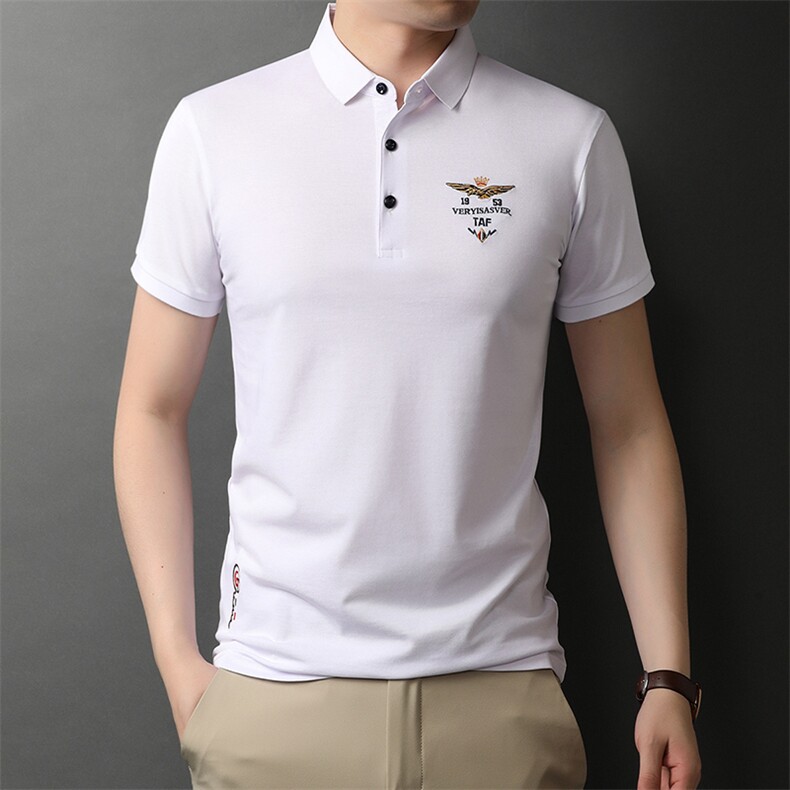 POLO衫男上衣半袖男装衣服男士体恤衫T恤潮牌休闲翻领爸爸短袖男图片