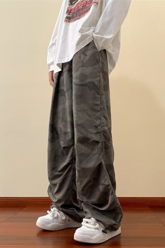 迷彩伞兵工装裤男士春秋季美式潮牌垂感速干裤子宽松K1517-P40,男装休闲裤,星座603-2