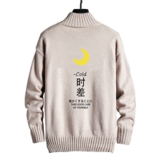 M18047-P45加绒款-P65半高领毛衣男士大码针织衫男毛线衣男线衫，男装针织衫/毛衣，电商A040A