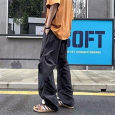 美式冰丝速干裤男夏季薄款褶皱伞兵工装裤宽松休闲运动K6485-P39，男装工装外套，星座412-3