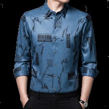 BF2336钱塘2020-2时尚休闲秋季男士百塔中年长袖薄款衬衫P55，男装衬衫，钱塘207-2
