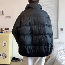 港风哑光棉衣男手塞棉夹克PU皮棉服外套男225-2-20503-P115，男装夹克，星座225-2