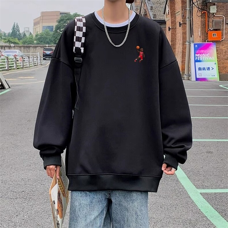 圆领卫衣男款春秋季潮牌时尚百搭打底衫长袖t恤青少年秋装上衣服,男装T恤,星座715-4