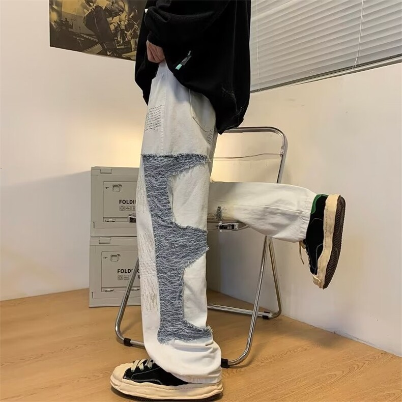 牛仔裤男秋季潮大码休闲裤子高街G8815P60,男装牛仔裤,星座1116-2