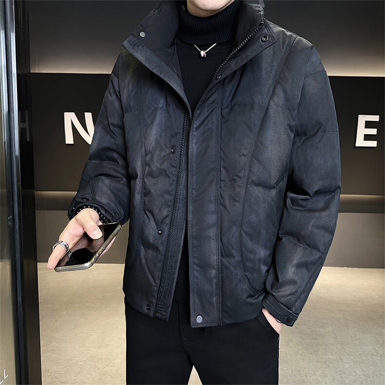 标50绒店主风冬季男士扎染立领羽绒服宽松保暖外套908-P225,男装羽绒服,电商B338