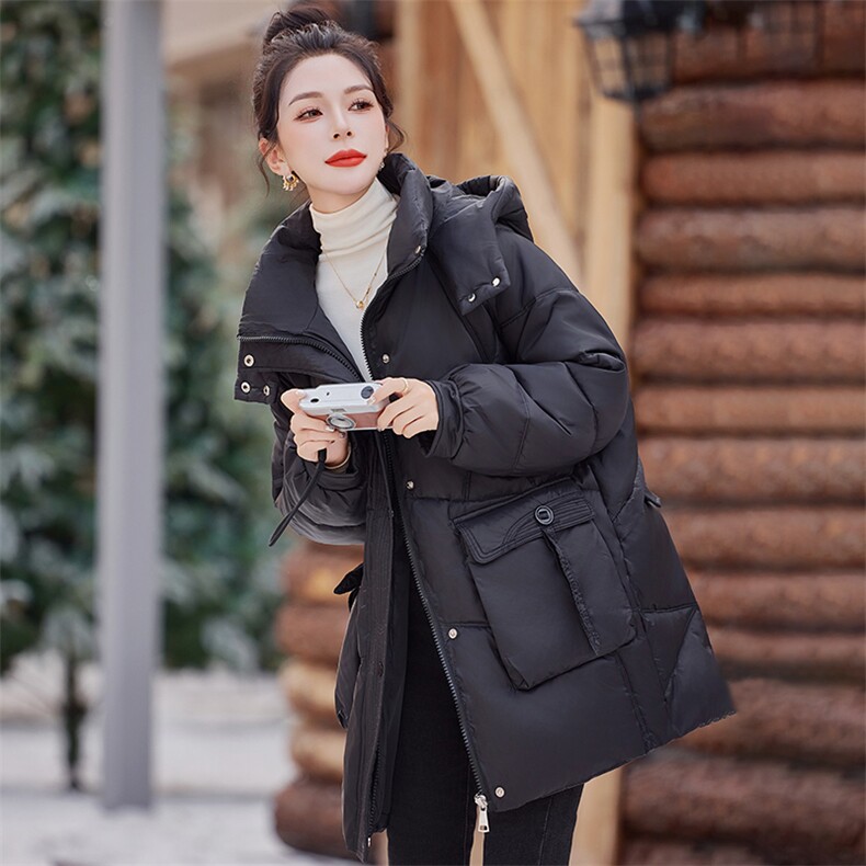 （现货）时尚气质棉服冬新款女百搭宽松韩版连帽不可拆加厚外套女,女装棉衣/棉服,韩蔻秀