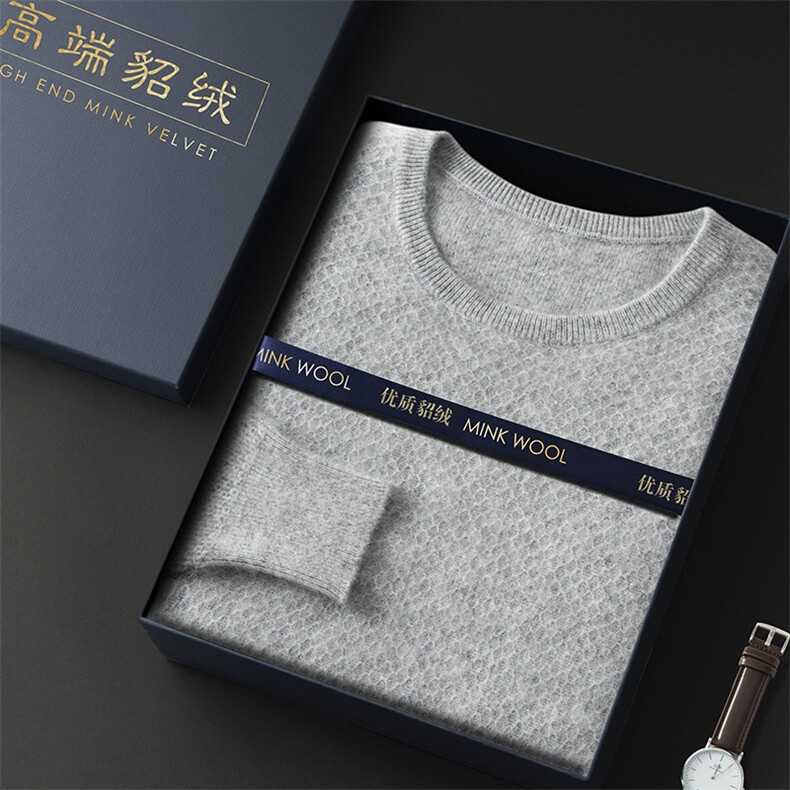 2025春季新款翻领羊绒衫男士精仿羊毛衫针织毛衣长袖POLO套衫商务,男装针织衫/毛衣,冬贝尔貂绒
