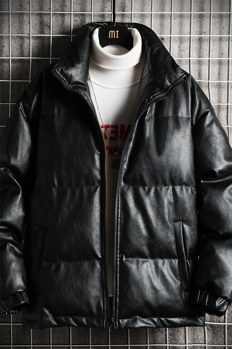 PM51099-P120立领pu皮棉衣男大码面包服男棉服男棉袄男,男装棉衣,电商A040A