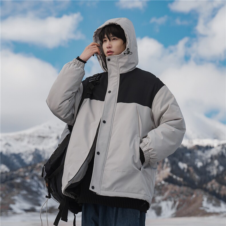山系户外拼色工装面包服时尚连帽保暖棉衣A247-MY560特批85，男装棉衣，电商A247