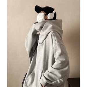 美式高街外套高领连帽卫衣男女潮牌休闲上衣服WY341-P48 加绒58图片