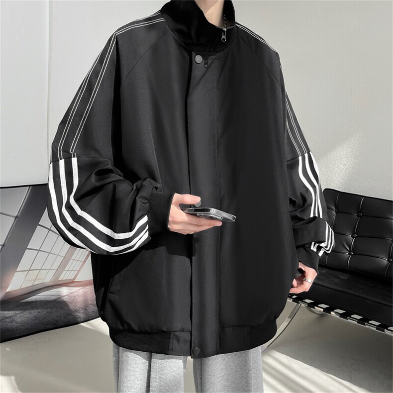 JK119/P65秋装潮痞帅宽松大码立领潮流休闲运动夹克外套，男装夹克，电商基地A050