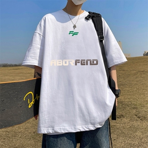 抖音得物二开 现货 220克夏装重磅美式高街宽松短袖t恤 MT181图片