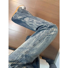 现货足美式街头小众水洗做旧高街微喇裤子K165/P45，男装休闲裤，星座205-3