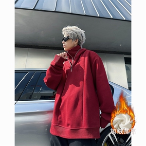 2024秋冬款欧美潮牌卫衣男潮高级感连帽美式高街 常规P78加绒P88图片