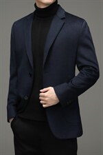 山羊绒外套西服男士冬季商务休闲单西服商务休闲西装YL9810-P355图片