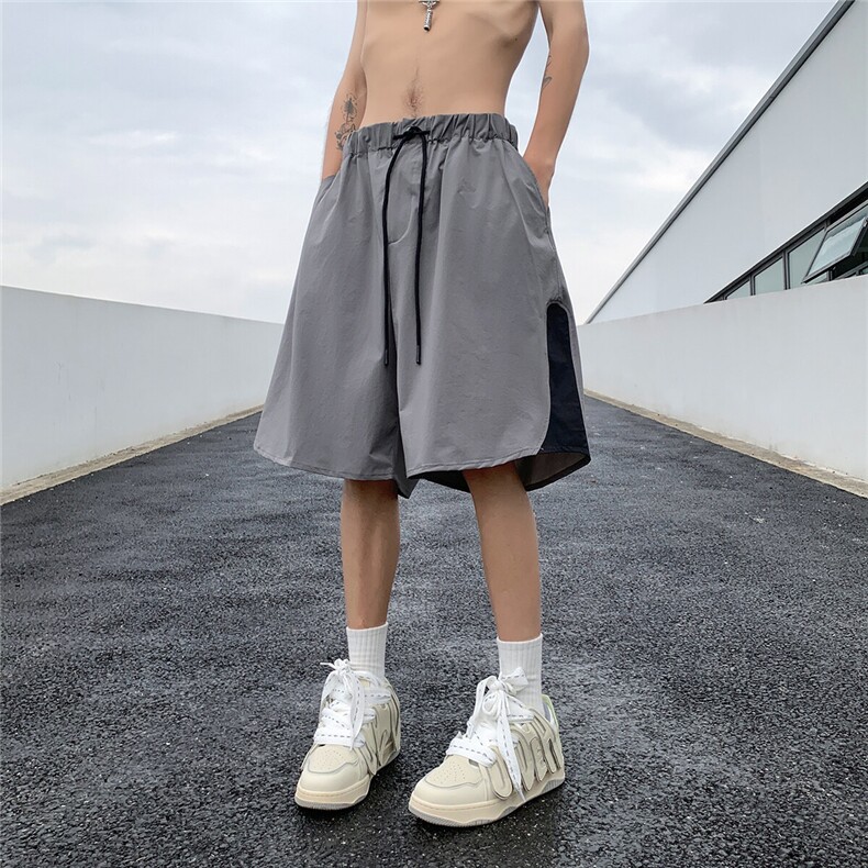 2025港风冰丝短裤男大码男士中码男潮流五分裤男DK8796P25控38,男装休闲裤,星座227-7