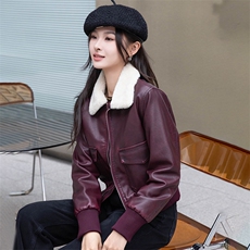 加绒皮衣女2024秋冬新款小个子加厚短款洋气机车服皮夹克棉衣外套，女装皮衣，跑量工厂店