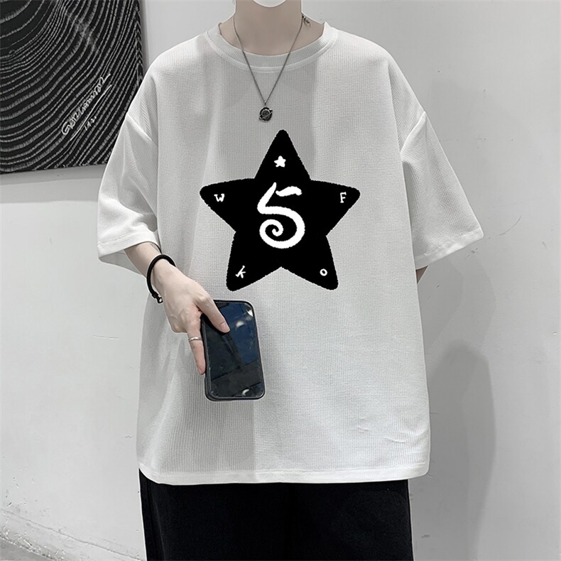 华夫格t恤男短袖男大码五分袖 大皂风 HT73368-P22图片