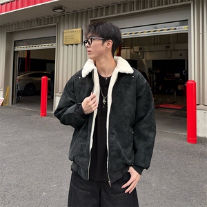 1506-1/JM881/P94新品男装棒球领麂皮绒夹克男士棒球服纯色外套1图片
