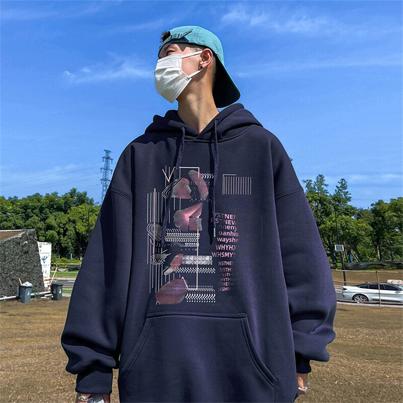 抖音得物供货 可提供视频 春装重磅美式宽松连帽卫衣DL2401图片