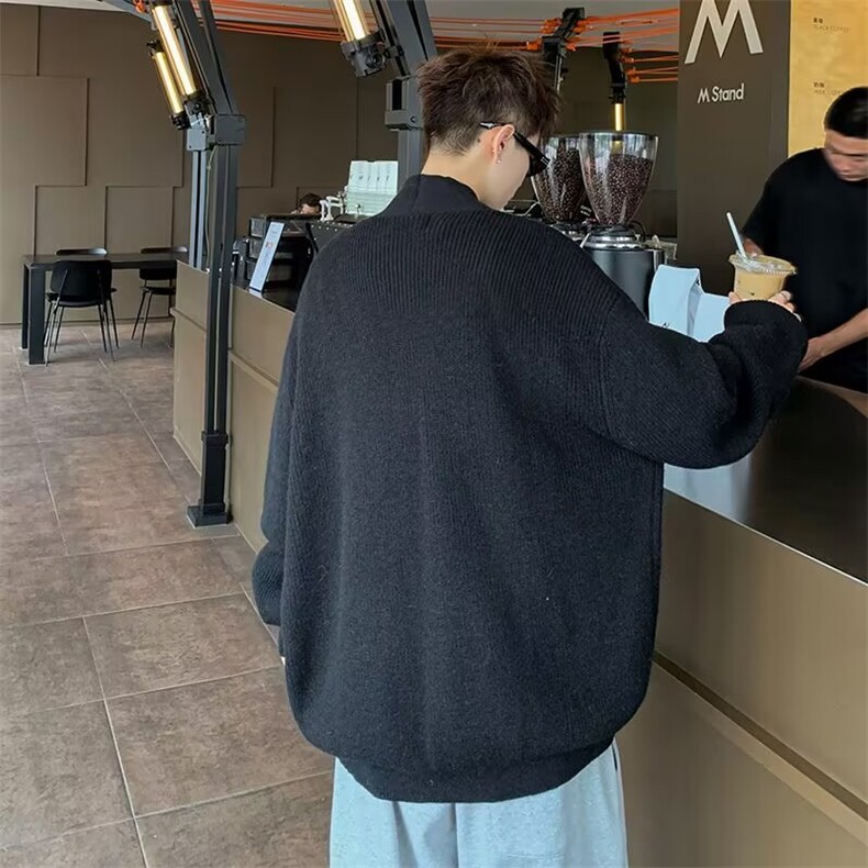 美式复古开衫毛衣男秋冬季潮牌慵懒风时尚设计感针织外套,男装针织衫/毛衣,星座410-6（原星座1304-1）