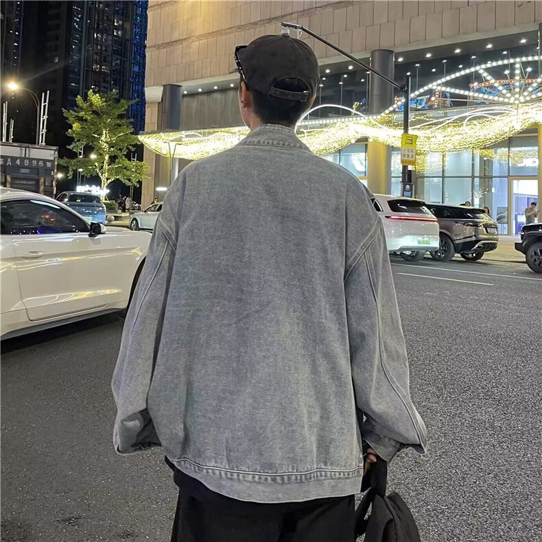潮牌不规则牛仔外套港风韩版潮流宽松夹克-JK056,男装工装外套,星座1002-2