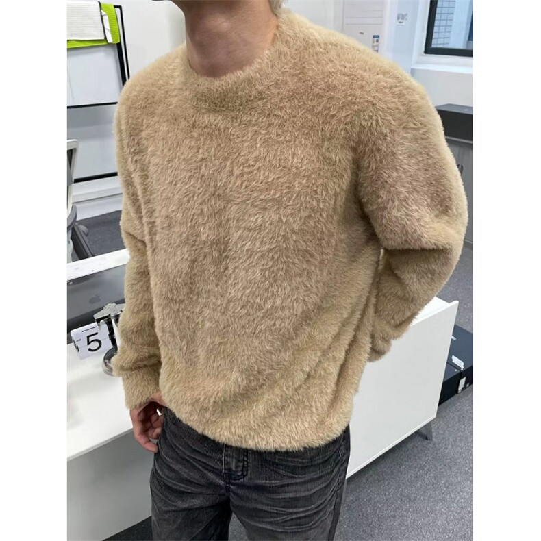 软糯渐变提花毛衣男女氛围感套头冬季水貂绒针织衫内搭MS604，男装针织衫/毛衣，星座1116A（原606A-3）