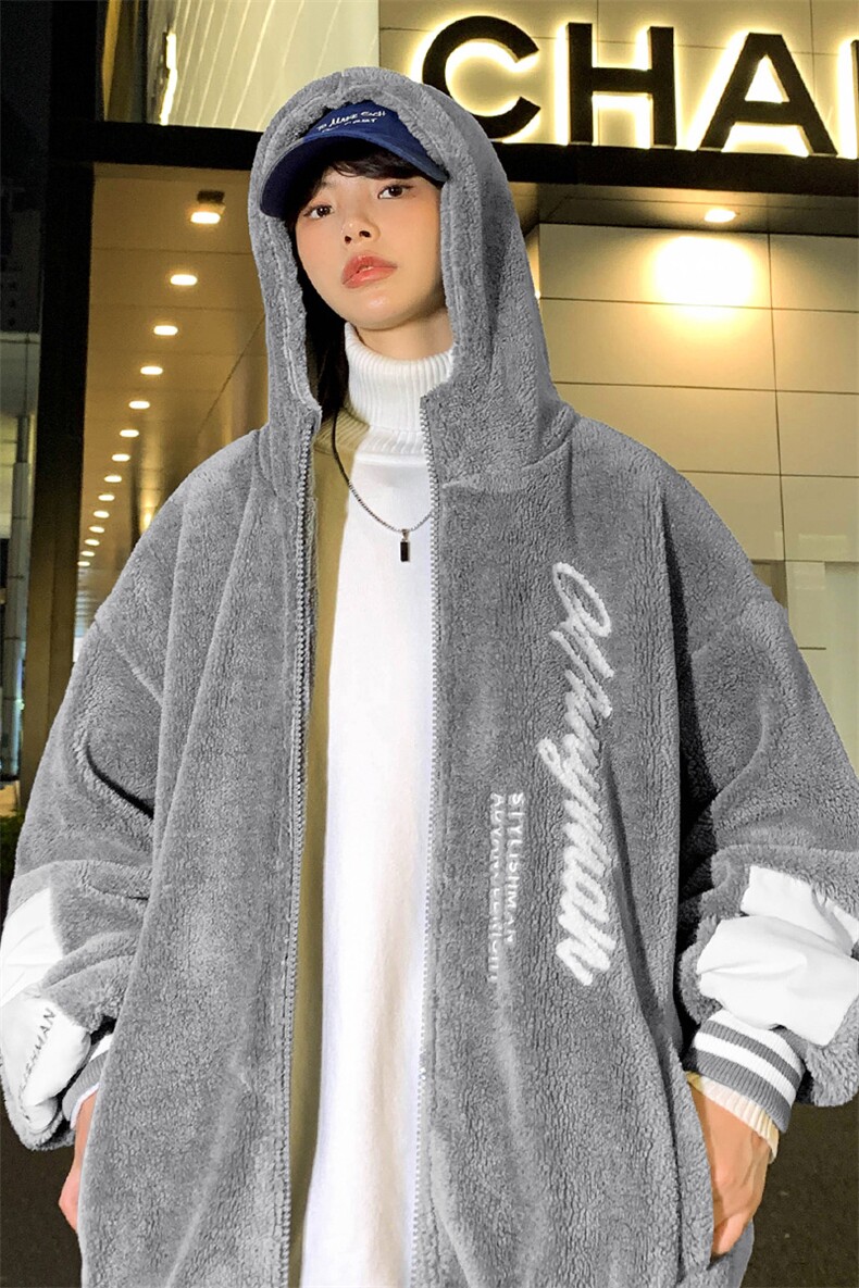 2024冬上新中性加绒刺绣棉衣羊羔绒连帽外套男女989-P110控价158,男装棉衣,电商A441-1
