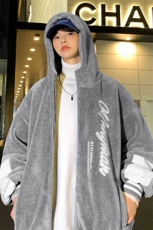2024冬上新中性加绒刺绣棉衣羊羔绒连帽外套男女989-P110控价158，男装棉衣，电商A441-1