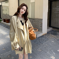 慵懒风休闲气质工装外套女2025春秋季新款高级感流行显瘦风衣夹克，女装风衣，2D012