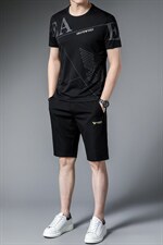 短袖t恤男士2023新款夏季潮牌短裤一套衣服半袖休闲运动冰丝男装，男装休闲套装，电商B212（原钱塘6029）