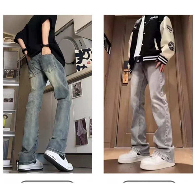 (网络图）精现货得物品质烟灰色弹力修身直筒牛仔裤量大从优，男装牛仔裤，星座302A-2