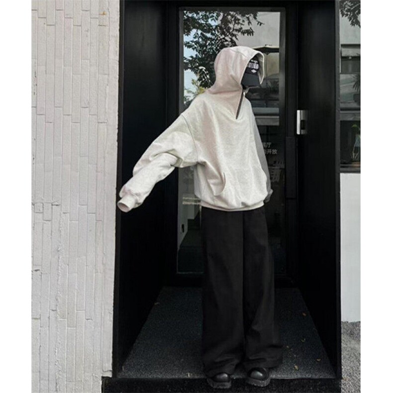 半拉链加绒卫衣男宽松秋冬加绒卫衣银狐绒帽衫外套W77,男装卫衣,星座1116A（原606A-3）