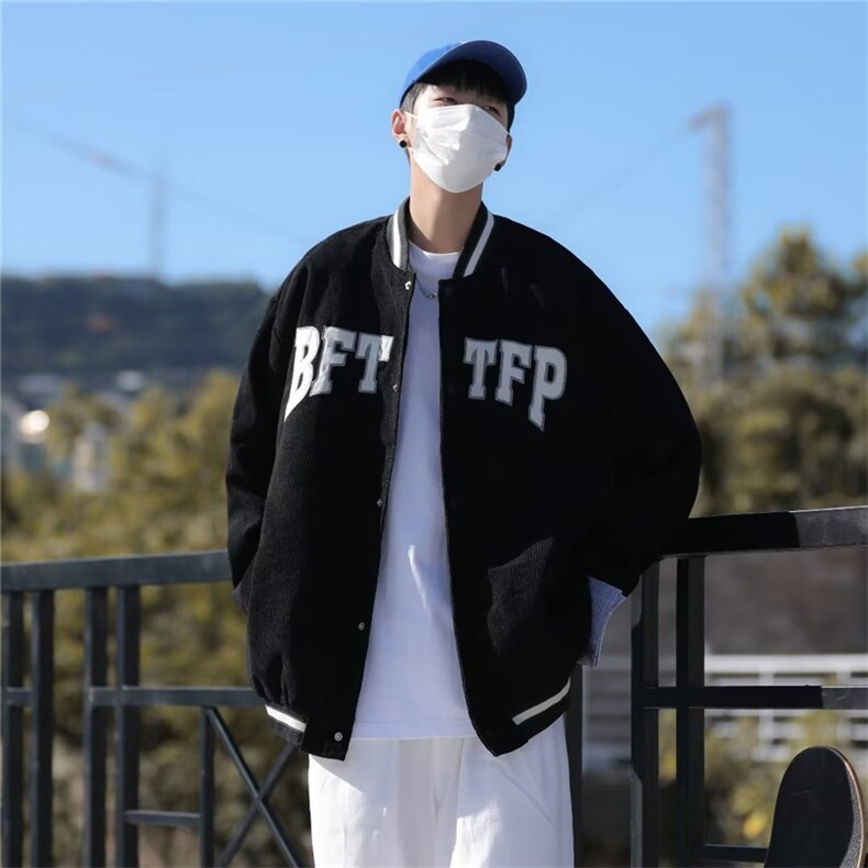 灯芯绒外套男秋季2023新款夹克ins港风百搭休闲棒球服W5184-P56,男装夹克,星座512-2