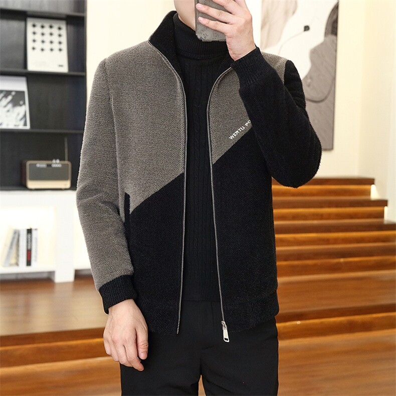 秋冬新款立领金貂绒加厚毛呢大衣短款夹克外套上衣男D29P145控238,男装毛呢大衣,电商B226