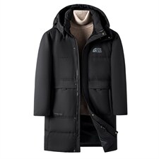 2023冬季纯色长款羽绒服厚款保暖鸭绒休闲外套男装ZELD9825-P355，男装羽绒服，电商B212（原钱塘6029）