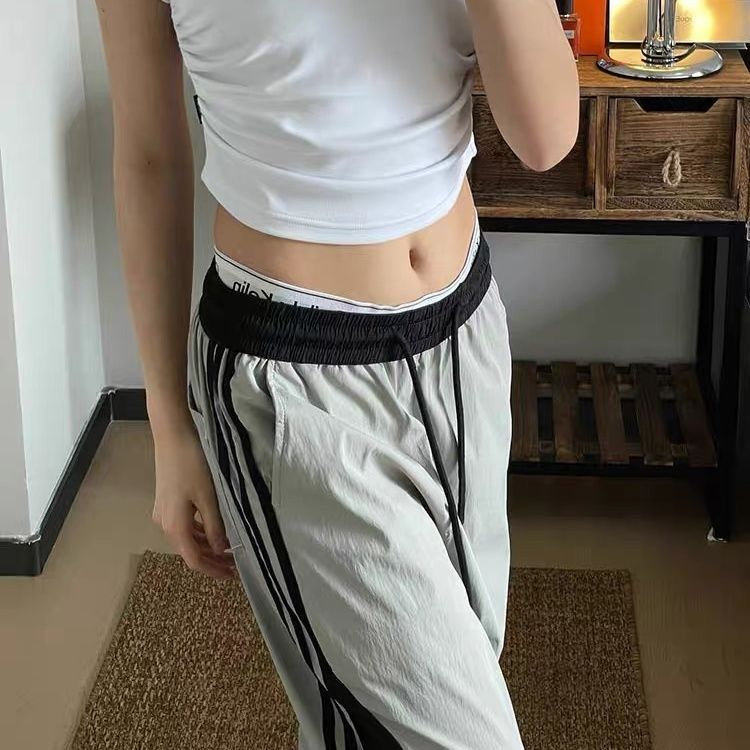 AK2371-P45美式高街速干裤子女夏季薄款直筒宽松垂感运动工装裤,女装休闲裤,星座617A-2