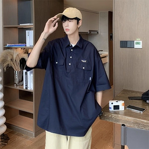 夏季新款polo衫男港风ins半袖潮流短袖t恤潮牌宽松上衣 T1270-P33图片