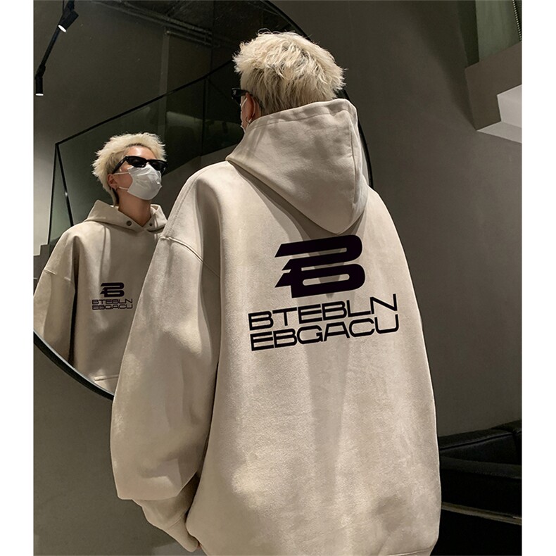 抖音得物供货提供视频 秋冬重磅美式麂皮绒连帽卫衣 JLM33图片