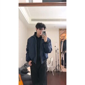 美式高街复古老钱风薄款夹克冲锋衣男女纯色休闲宽松boxy飞行外套