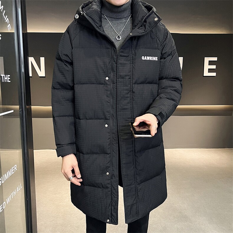 长款男羽绒服华夫格加厚连帽外套特批160元A313-YR8816-P160,男装羽绒服,电商A313