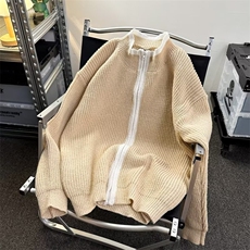 752-P50韩毛衣2025春季新款版宽松毛衣开衫学院风双拉链头针织衫，男装针织衫/毛衣，电商B323A