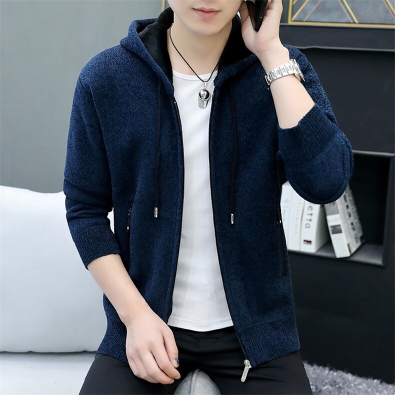品质好秋冬季新款男士休闲连帽毛衣外套百搭加绒夹克8872-P50元,男装针织衫/毛衣,星座1706