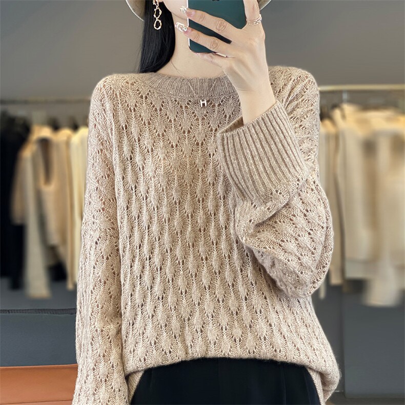 女士羊绒衫10%羊绒60%羊毛秋冬保暖休闲,女装羊绒衫,琳华羊绒