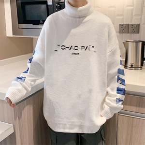 ！2023秋冬新款男士高领毛衣潮牌百搭针织衫上衣毛线M706P60图片