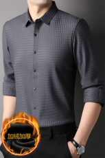Y6919钱塘2020-2中年男士冬季厚款加绒商务休闲简约衬衣P82，男装衬衫，钱塘207-2