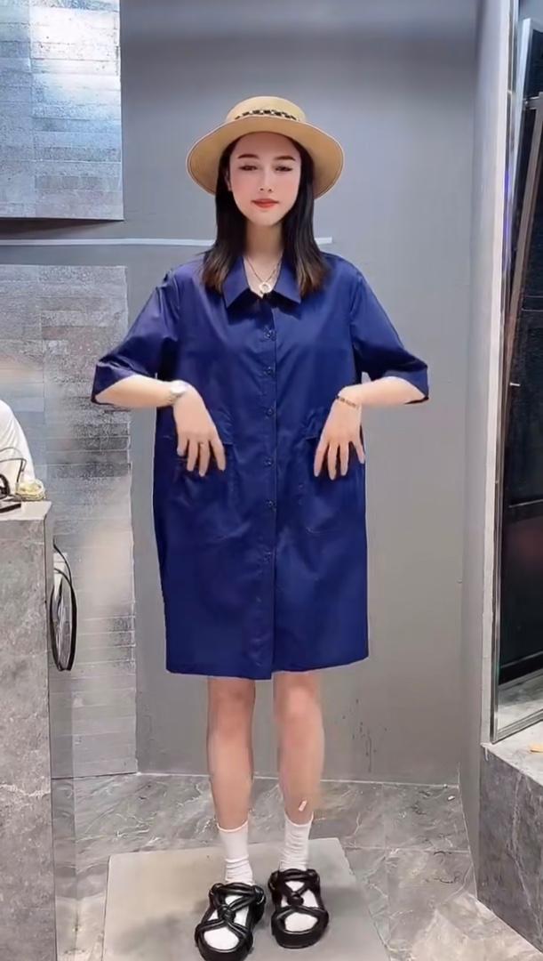 夏季新款韩版洋气工装风连衣裙,女装连衣裙,L·H·X